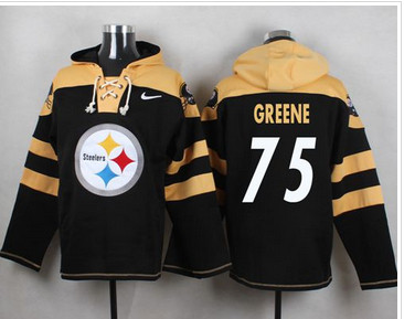 Nike Pittsburgh Steelers #75 Joe Greene Black Player Pullover NFL Hoodie