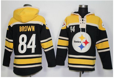 Nike Pittsburgh Steelers #84 Antonio Brown Black Sawyer Hooded Sweatshirt NFL Hoodie