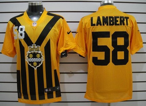 Nike Pittsburgh Steelers #92 James Harrison 1933 Yellow Throwback Jersey 