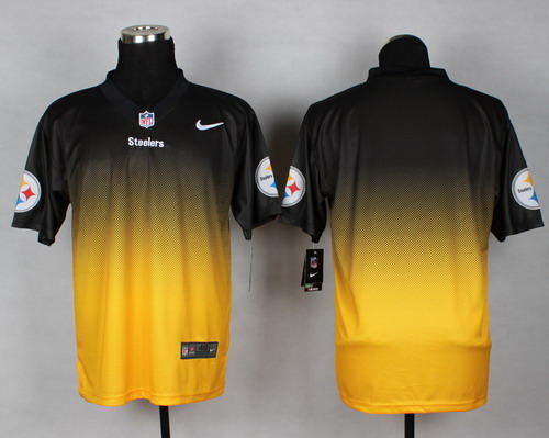 Nike Pittsburgh Steelers Blank Black_Yellow Fadeaway Elite Jersey