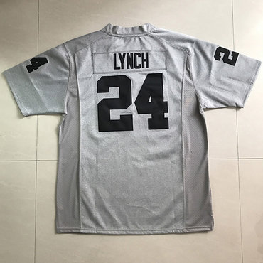 Nike Raiders #24 Marshawn Lynch Gray Men's Stitched NFL Limited Gridiron Gray Jersey