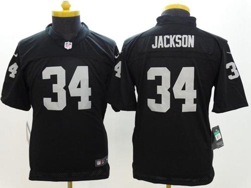 Nike Raiders #34 Bo Jackson Black Team Color Youth Stitched NFL Vapor Untouchable Limited Jersey