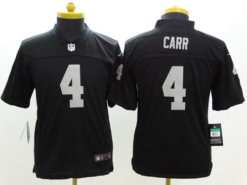 Nike Raiders #4 Derek Carr Black Team Color Youth Stitched NFL Vapor Untouchable Limited Jersey