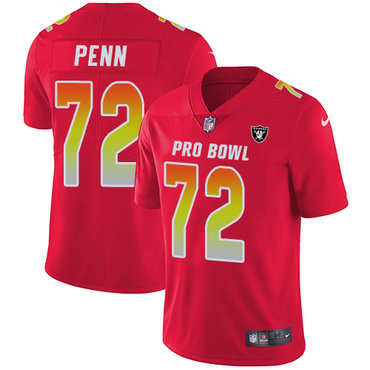 Nike Raiders #72 Donald Penn Red Women's Stitched NFL Limited AFC 2018 Pro Bowl Jersey