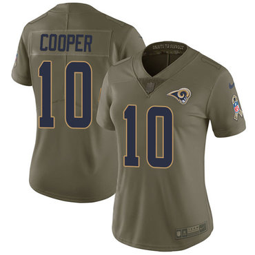 Nike Rams #10 Pharoh Cooper Olive Women's Stitched NFL Limited 2017 Salute to Service Jersey