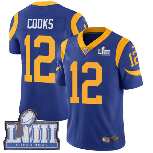Nike Rams #12 Brandin Cooks Royal Blue Alternate Super Bowl LIII Bound Youth Stitched NFL