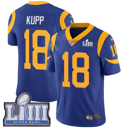 Nike Rams #18 Cooper Kupp Royal Blue Alternate Super Bowl LIII Bound Youth Stitched NFL