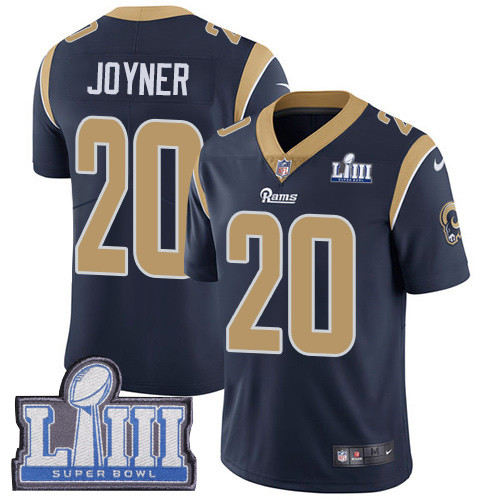 Nike Rams #20 Lamarcus Joyner Navy Blue Team Color Super Bowl LIII Bound Youth Stitched
