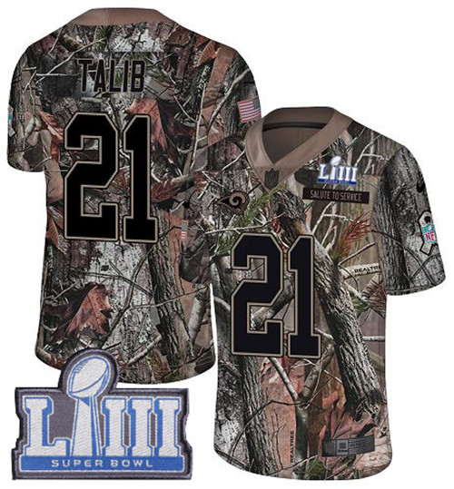 Nike Rams #21 Aqib Talib Camo Super Bowl LIII Bound Youth Stitched NFL Limited Rush