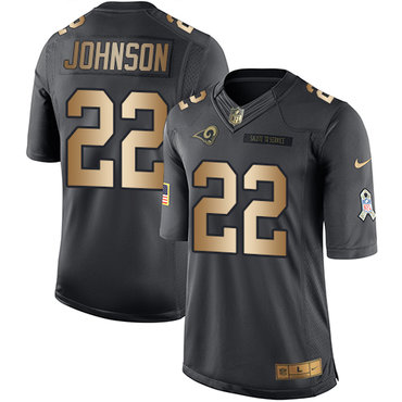 Nike Rams #22 Trumaine Johnson Black Youth Stitched NFL Limited Gold Salute to Service Jersey