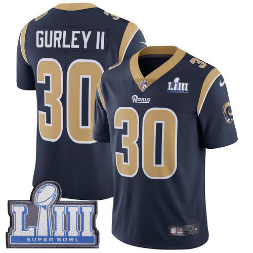 Nike Rams #30 Todd Gurley II Navy Blue Team Color Super Bowl LIII Bound Youth Stitched