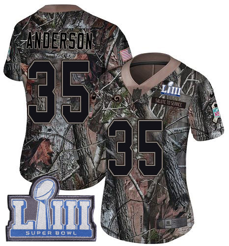 Nike Rams #35 C.J. Anderson Camo Super Bowl LIII Bound Women's Stitched NFL Limited