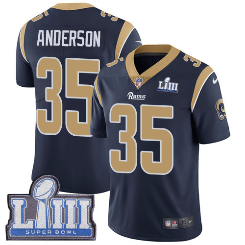 Nike Rams #35 C.J. Anderson Navy Blue Team Color Super Bowl LIII Bound Youth Stitched