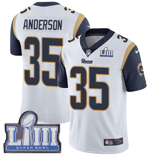 Nike Rams #35 C.J. Anderson White Super Bowl LIII Bound Youth Stitched NFL Vapor