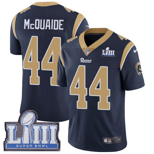 Nike Rams #44 Jacob McQuaide Navy Blue Team Color Super Bowl LIII Bound Youth Stitched NFL Vapor Untouchable Limited