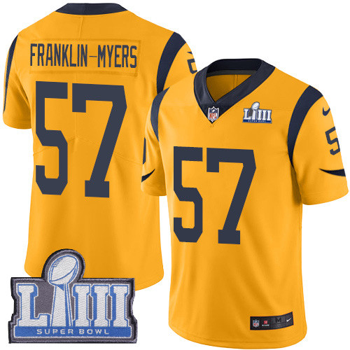 Nike Rams #57 John Franklin-Myers Gold Super Bowl LIII Bound Men's Stitched NFL Limited Rush Jersey