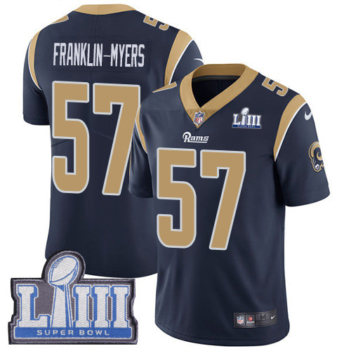 Nike Rams #57 John Franklin-Myers Navy Blue Team Color Super Bowl LIII Bound Men's Stitched NFL Vapor Untouchable Limited Jersey