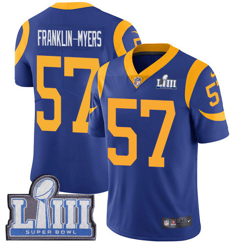 Nike Rams #57 John Franklin-Myers Royal Blue Alternate Super Bowl LIII Bound Men's Stitched NFL Vapor Untouchable Limited Jersey