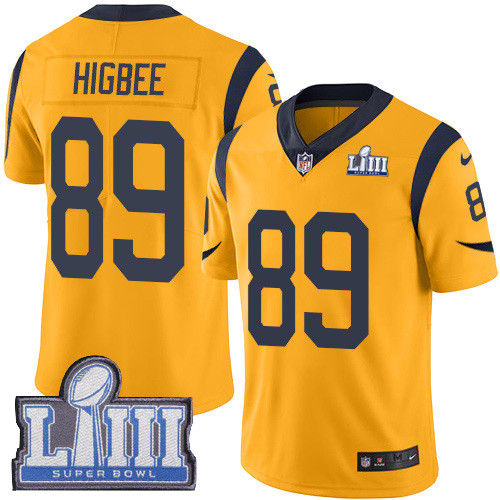 Nike Rams #89 Tyler Higbee Gold Super Bowl LIII Bound Youth Stitched NFL Limited Rush