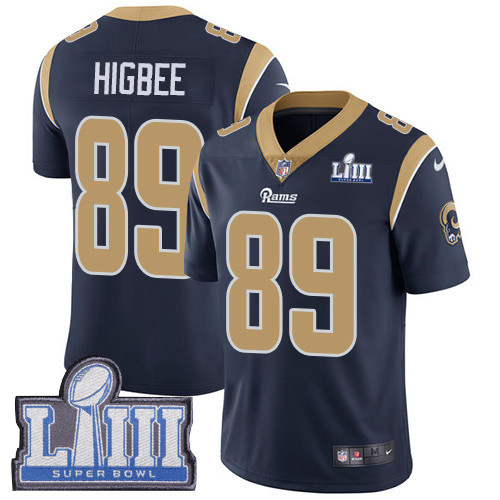 Nike Rams #89 Tyler Higbee Navy Blue Team Color Super Bowl LIII Bound Youth Stitched