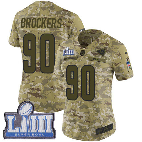 Nike Rams #90 Michael Brockers Camo Super Bowl LIII Bound Women's Stitched NFL Limited 0
