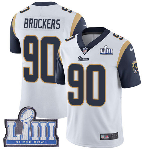 Nike Rams #90 Michael Brockers White Super Bowl LIII Bound Youth Stitched NFL Vapor