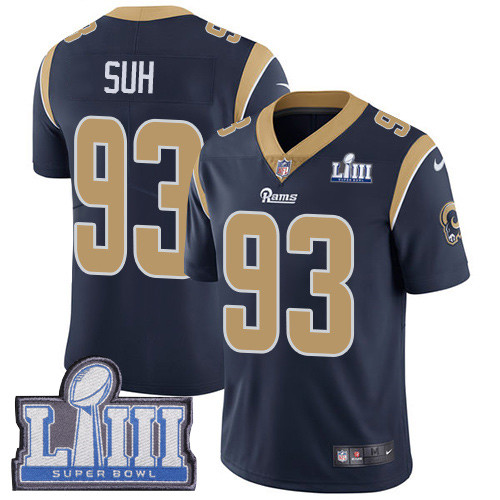 Nike Rams #93 Ndamukong Suh Navy Blue Team Color Super Bowl LIII Bound Men's Stitched NFL Vapor Untouchable Limited Jersey