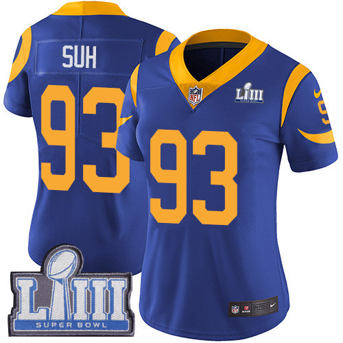 Nike Rams #93 Ndamukong Suh Royal Blue Alternate Super Bowl LIII Bound Women's Stitched NFL