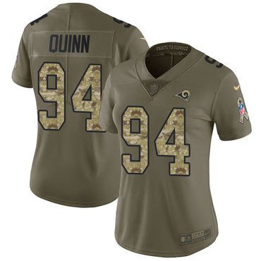Nike Rams #94 Robert Quinn Olive Camo Women's Stitched NFL Limited 2017 Salute to Service Jersey