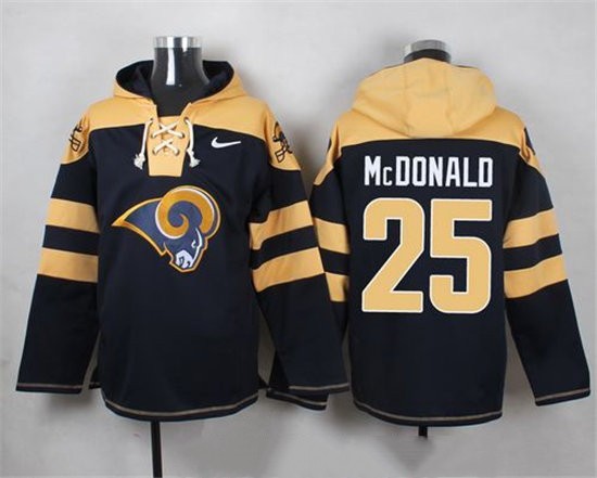 Nike Rams 25 T.J. McDonald Navy Blue Hooded Jersey