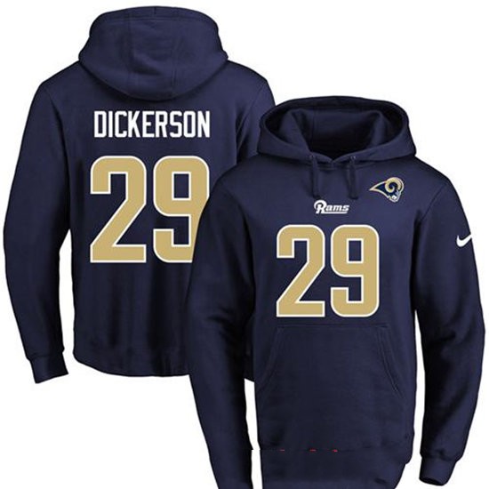 Nike Rams 29 Eric Dickerson Navy Men's Pullover Hoodie