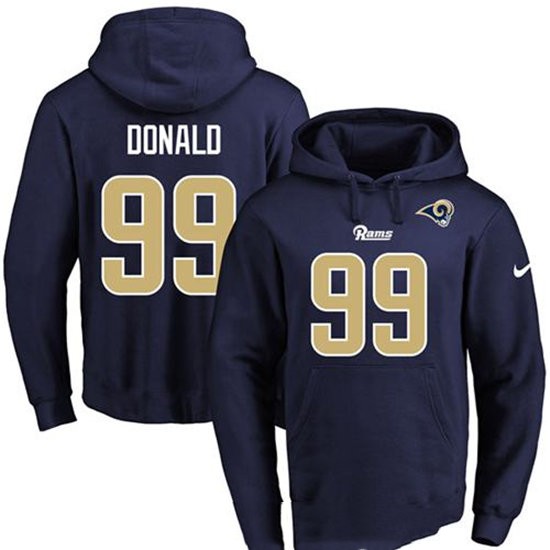 Nike Rams 99 Aaron Donald Navy Men's Pullover Hoodie