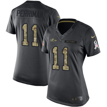 Nike Ravens #11 Breshad Perriman Black Women's Stitched NFL Limited 2016 Salute to Service Jersey