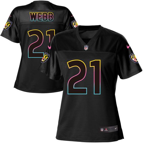 Nike Ravens #21 Lardarius Webb Black Women's NFL Fashion Game Jersey