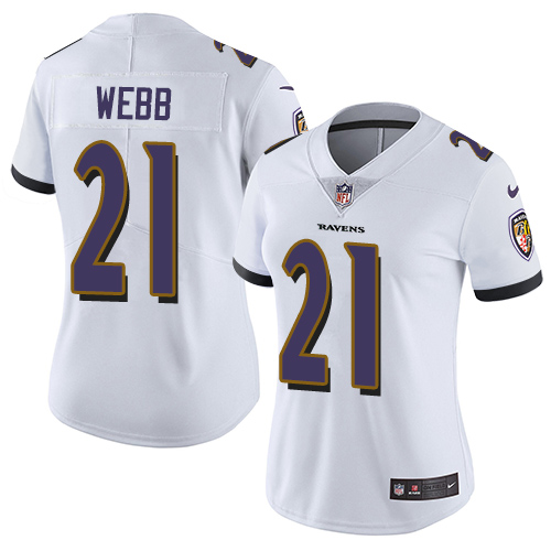 Nike Ravens #21 Lardarius Webb White Women's Stitched NFL Vapor Untouchable Limited Jersey