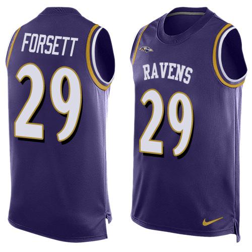 Nike Ravens #29 Justin Forsett Purple Team Color Men's Stitched NFL Limited Tank Top Jersey