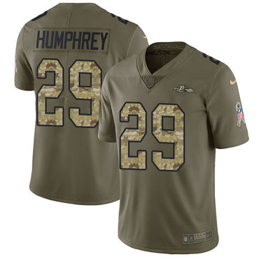 Nike Ravens #29 Marlon Humphrey Olive Camo Youth Stitched NFL Limited 2017 Salute to Service Jersey