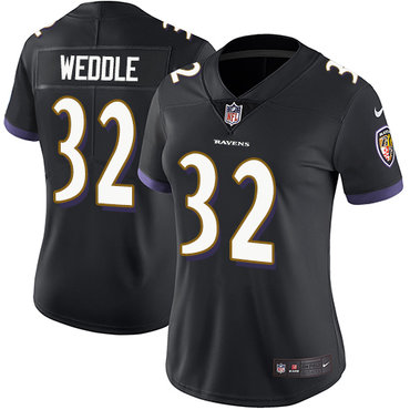 Nike Ravens #32 Eric Weddle Black Alternate Women's Stitched NFL Vapor Untouchable Limited Jersey