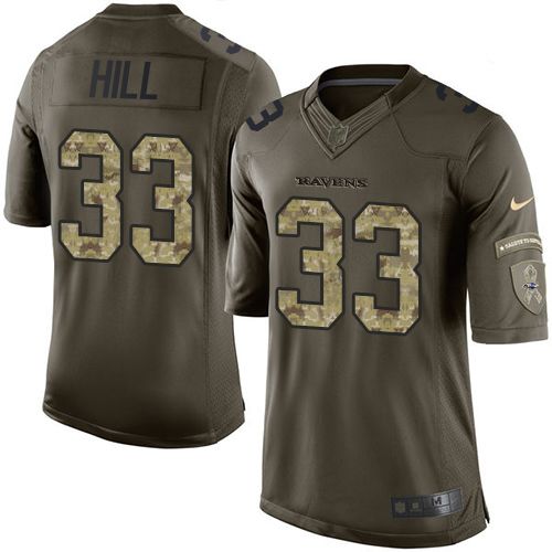 Nike Ravens #33 Will Hill Green Men's Stitched NFL Limited Salute to Service jerseys