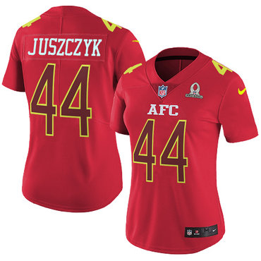 Nike Ravens #44 Kyle Juszczyk Red Women's Stitched NFL Limited AFC 2017 Pro Bowl Jersey