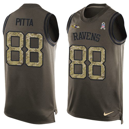 Nike Ravens #88 Dennis Pitta Green Men's Stitched NFL Limited Salute To Service Tank Top Jersey