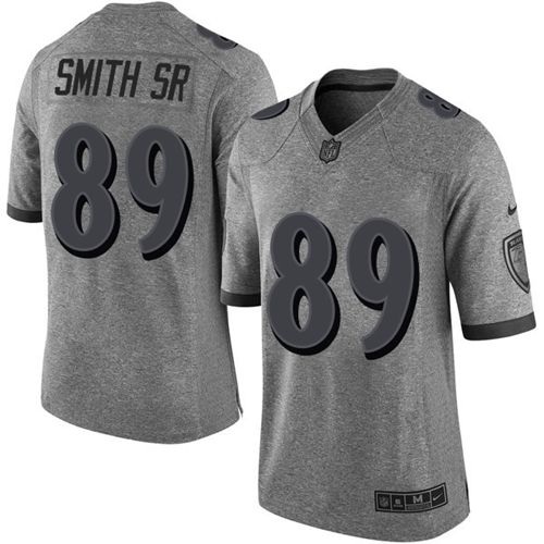 Nike Ravens #89 Steve Smith Sr Gray Men's Stitched NFL Limited Gridiron Gray Jersey