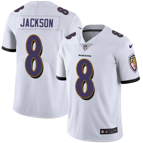 Nike Ravens 8 Lamar Jackson White Youth Vapor Untouchable Limited Jersey
