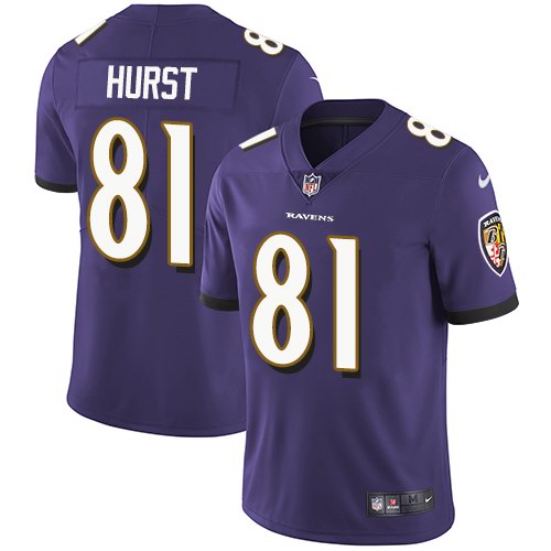 Nike Ravens 81 Hayden Hurst Purple Youth Vapor Untouchable Limited Jersey
