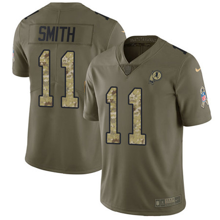 Nike Redskins #11 Alex Smith Olive Camo Men's Stitched NFL Limited 2017 Salute To Service Jersey