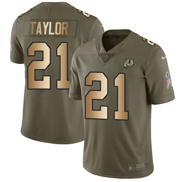 Nike Redskins #21 Sean Taylor Olive Gold Men's Stitched NFL Limited 2017 Salute To Service Jersey