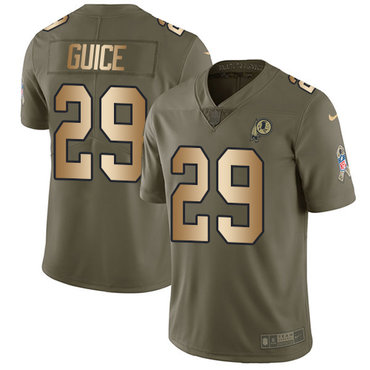 Nike Redskins #29 Derrius Guice Olive Gold Men's Stitched NFL Limited 2017 Salute To Service Jersey