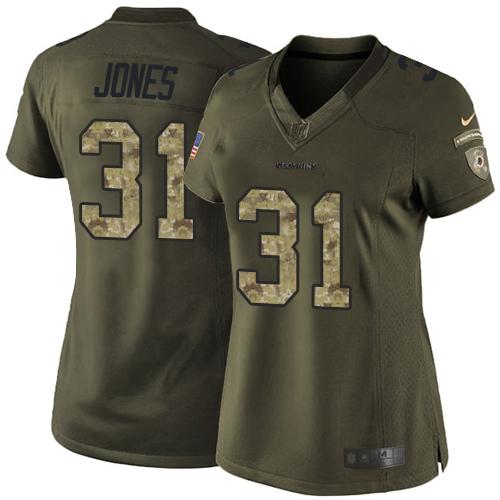 Nike Redskins #31 Matt Jones Green Women's Stitched NFL Limited Salute to Service Jersey
