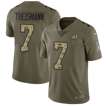 Nike Redskins #7 Joe Theismann Olive Camo Men's Stitched NFL Limited 2017 Salute To Service Jersey