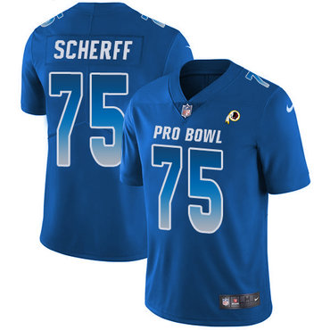 Nike Redskins #75 Brandon Scherff Royal Women's Stitched NFL Limited NFC 2018 Pro Bowl Jersey